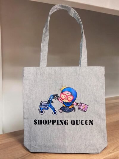 Stofftasche $HOPPING QU€€N - Mmm Lecker Grau – Bild 3