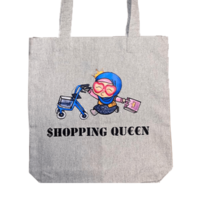 Stofftasche $HOPPING QU€€N - Mmm Lecker Grau